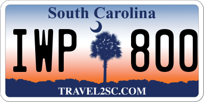 SC license plate IWP800