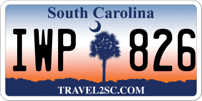 SC license plate IWP826