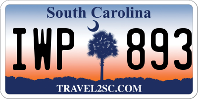 SC license plate IWP893