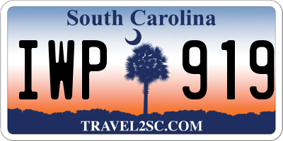 SC license plate IWP919