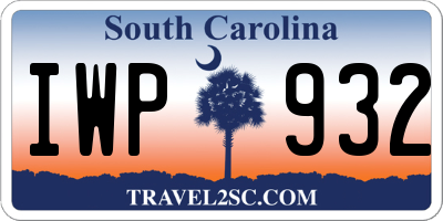 SC license plate IWP932