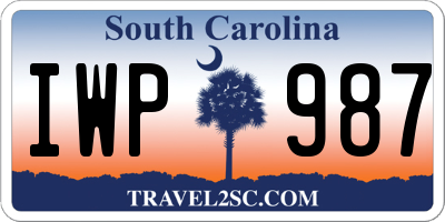 SC license plate IWP987