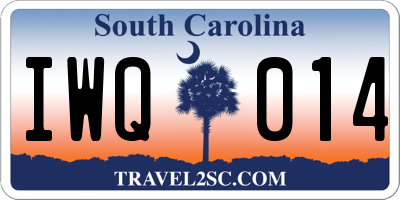 SC license plate IWQ014