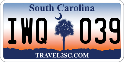 SC license plate IWQ039