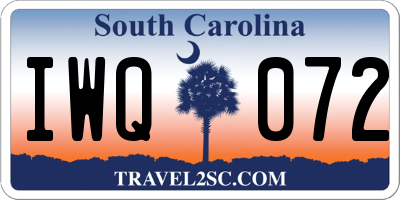 SC license plate IWQ072