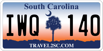 SC license plate IWQ140