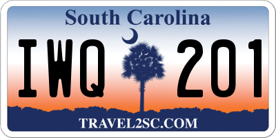SC license plate IWQ201