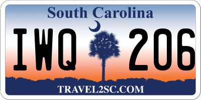 SC license plate IWQ206
