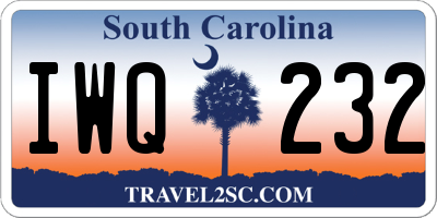 SC license plate IWQ232