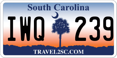 SC license plate IWQ239