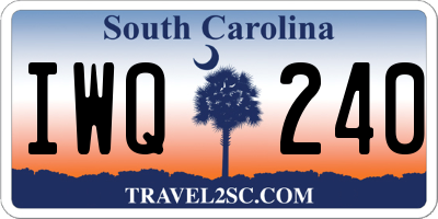 SC license plate IWQ240