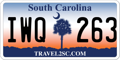 SC license plate IWQ263