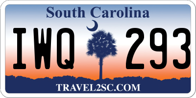 SC license plate IWQ293