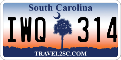 SC license plate IWQ314