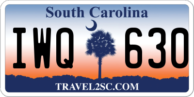 SC license plate IWQ630