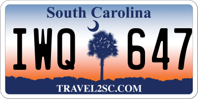 SC license plate IWQ647