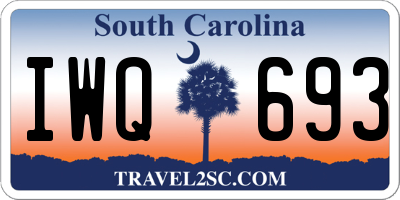 SC license plate IWQ693