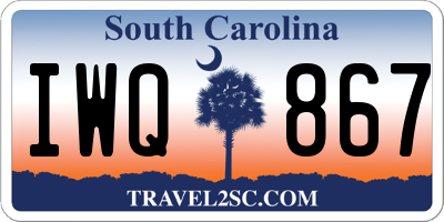 SC license plate IWQ867