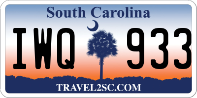 SC license plate IWQ933