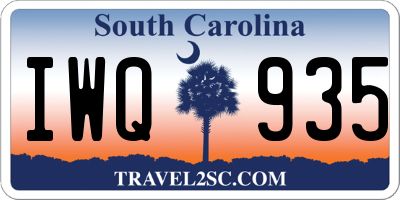 SC license plate IWQ935
