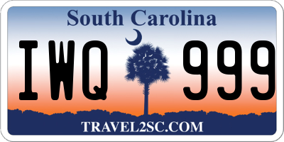 SC license plate IWQ999