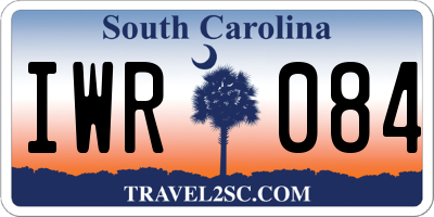 SC license plate IWR084