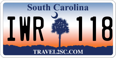 SC license plate IWR118