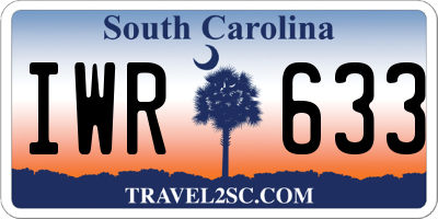 SC license plate IWR633