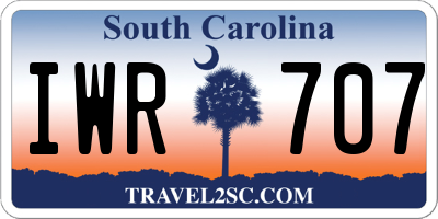 SC license plate IWR707