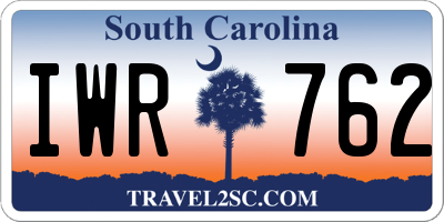 SC license plate IWR762