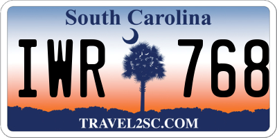 SC license plate IWR768
