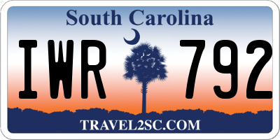 SC license plate IWR792