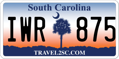SC license plate IWR875