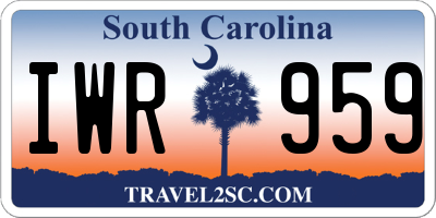 SC license plate IWR959