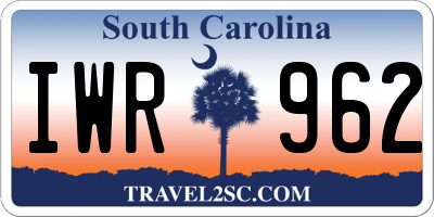 SC license plate IWR962