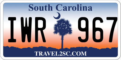 SC license plate IWR967
