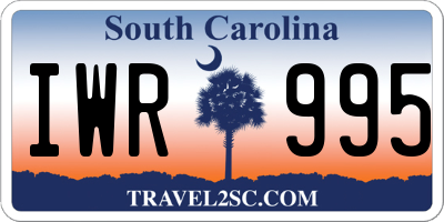 SC license plate IWR995