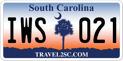 SC license plate IWS021