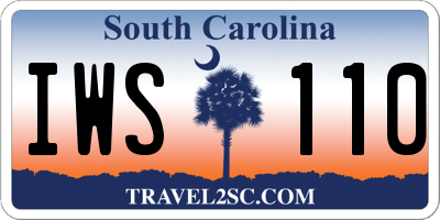 SC license plate IWS110