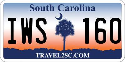 SC license plate IWS160