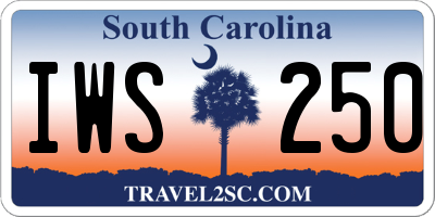 SC license plate IWS250