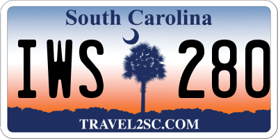 SC license plate IWS280