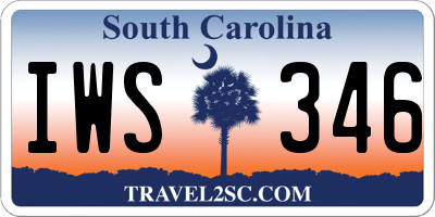 SC license plate IWS346