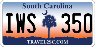 SC license plate IWS350