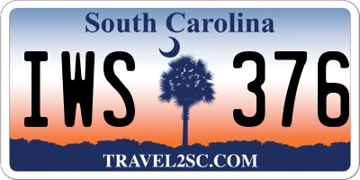 SC license plate IWS376