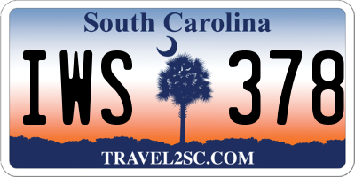 SC license plate IWS378
