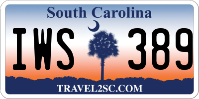 SC license plate IWS389