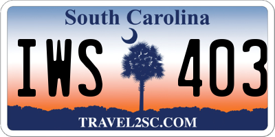 SC license plate IWS403