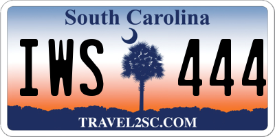 SC license plate IWS444