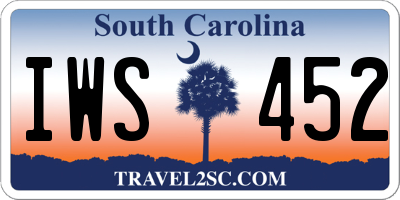 SC license plate IWS452